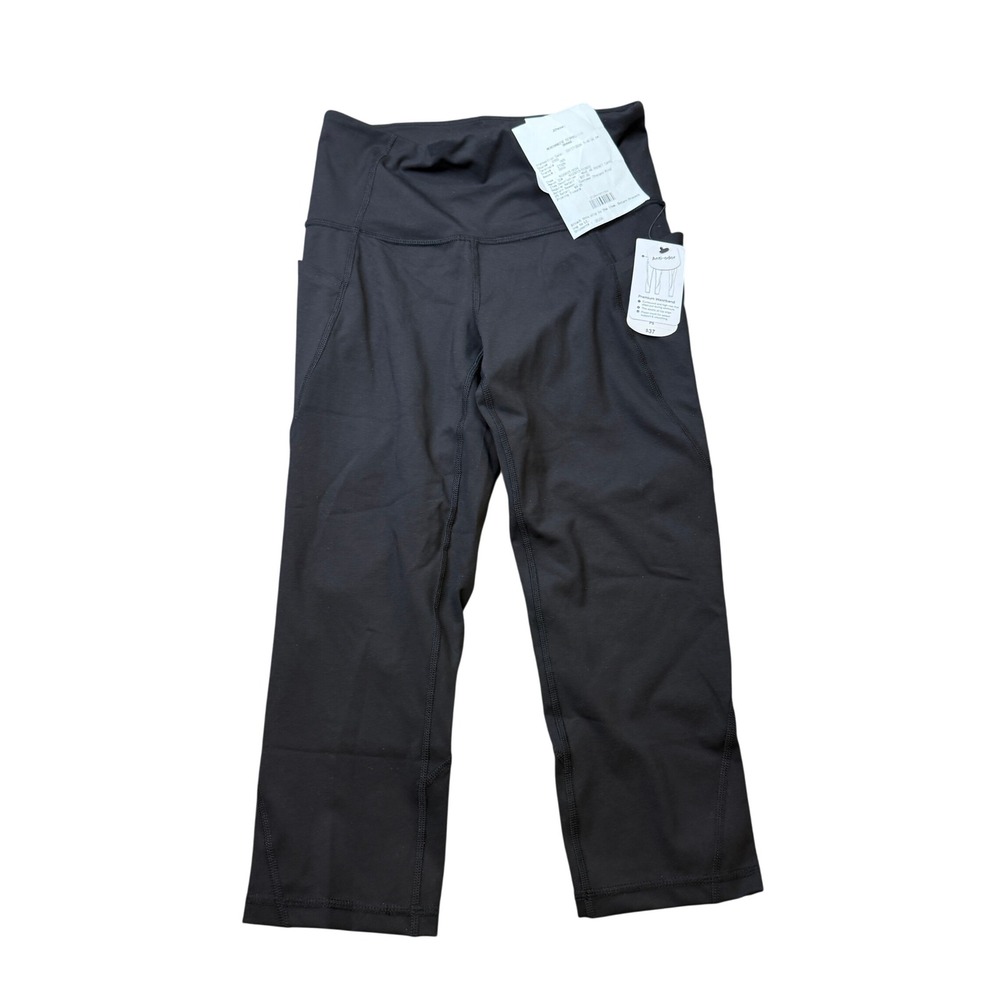MSRP $37 Xersion Womens EverUltra S Petite Black High Rise Capris Stretch Fabric